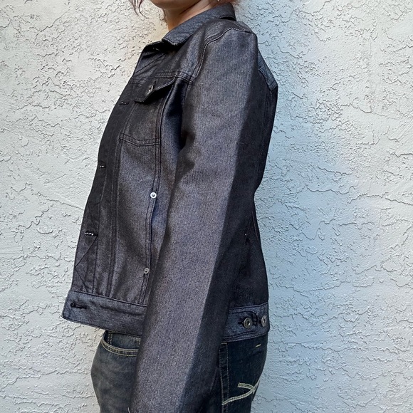 Y2k Silver Gray Gunmetal Jean Jacket - Picture 12 of 12